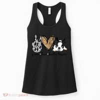 Peace Love Boston Terrier Funny Boston Terrier Lover Dog Mom Women's Tank Top thumb 0
