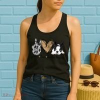 Peace Love Boston Terrier Funny Boston Terrier Lover Dog Mom Women's Tank Top thumb 2