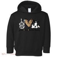 Peace Love Boston Terrier Funny Boston Terrier Lover Dog Mom Toddler Hoodie thumb 0