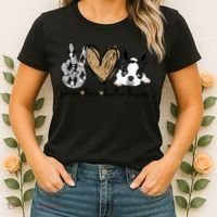 Peace Love Boston Terrier Funny Boston Terrier Lover Dog Mom Women's T-Shirt thumb 2