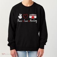 Peace Love Bowling Cute Bowling Lover Women's Sweatshirt thumb 0