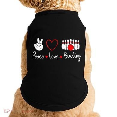 Peace Love Bowling Cute Bowling Lover Doggie Tank