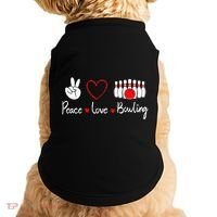 Peace Love Bowling Cute Bowling Lover Doggie Tank thumb 0