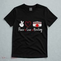 Peace Love Bowling Cute Bowling Lover T-Shirt thumb 5