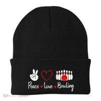 Peace Love Bowling Cute Bowling Lover Beanie thumb 0