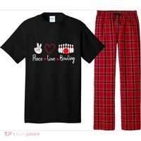 Peace Love Bowling Cute Bowling Lover Pajama Set thumb 0