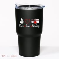 Peace Love Bowling Cute Bowling Lover Tumbler thumb 0