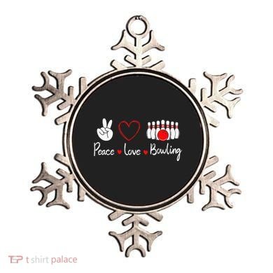 Peace Love Bowling Cute Bowling Lover Ornament