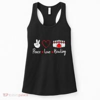 Peace Love Bowling Cute Bowling Lover Women's Tank Top thumb 0