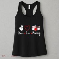 Peace Love Bowling Cute Bowling Lover Women's Tank Top thumb 3