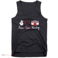 Peace Love Bowling Cute Bowling Lover Tank Top thumb 0