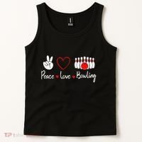 Peace Love Bowling Cute Bowling Lover Tank Top thumb 2