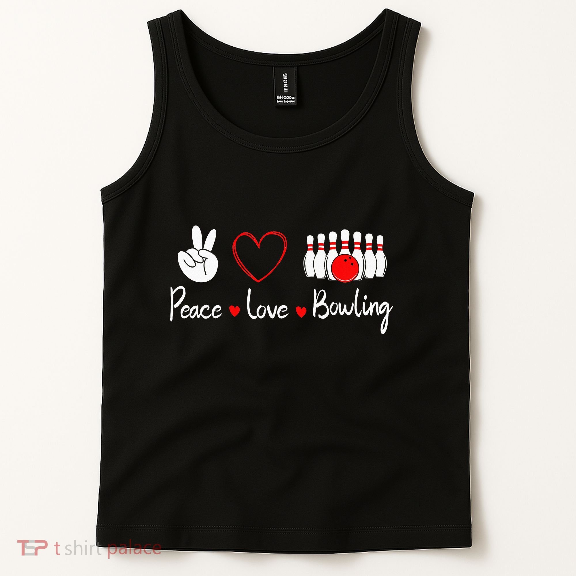 Peace Love Bowling Cute Bowling Lover Tank Top