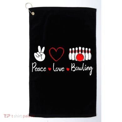 Peace Love Bowling Cute Bowling Lover Golf Towel