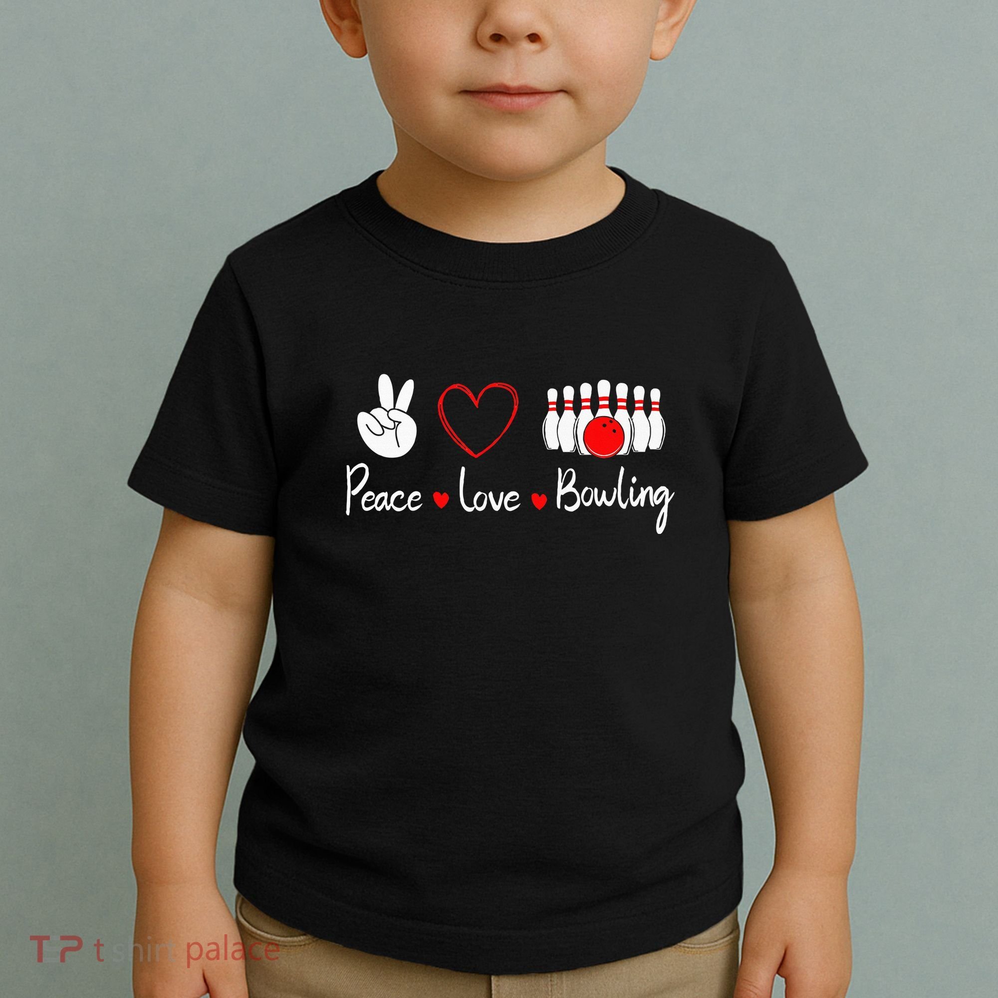 Peace Love Bowling Cute Bowling Lover Toddler T-Shirt