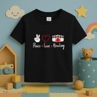 Peace Love Bowling Cute Bowling Lover Toddler T-Shirt thumb 3