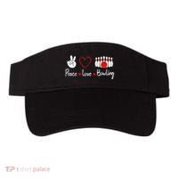 Peace Love Bowling Cute Bowling Lover Visor thumb 0