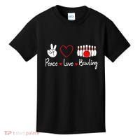 Peace Love Bowling Cute Bowling Lover Kids T-Shirt thumb 0