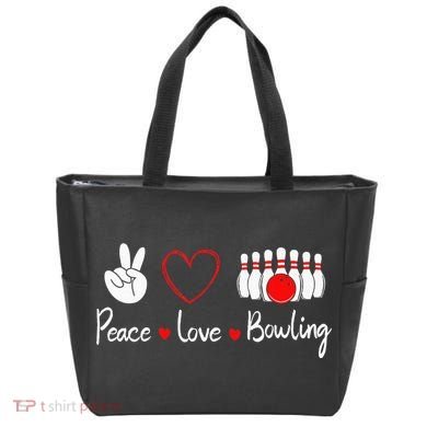 Peace Love Bowling Cute Bowling Lover Tote Bag