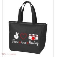 Peace Love Bowling Cute Bowling Lover Tote Bag thumb 3