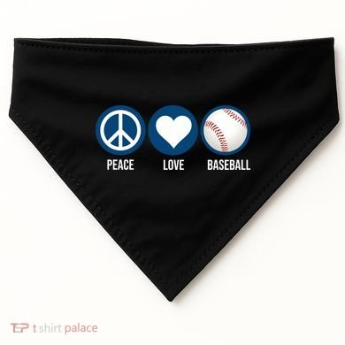 Peace Love Baseball USA-Made Doggie Bandana
