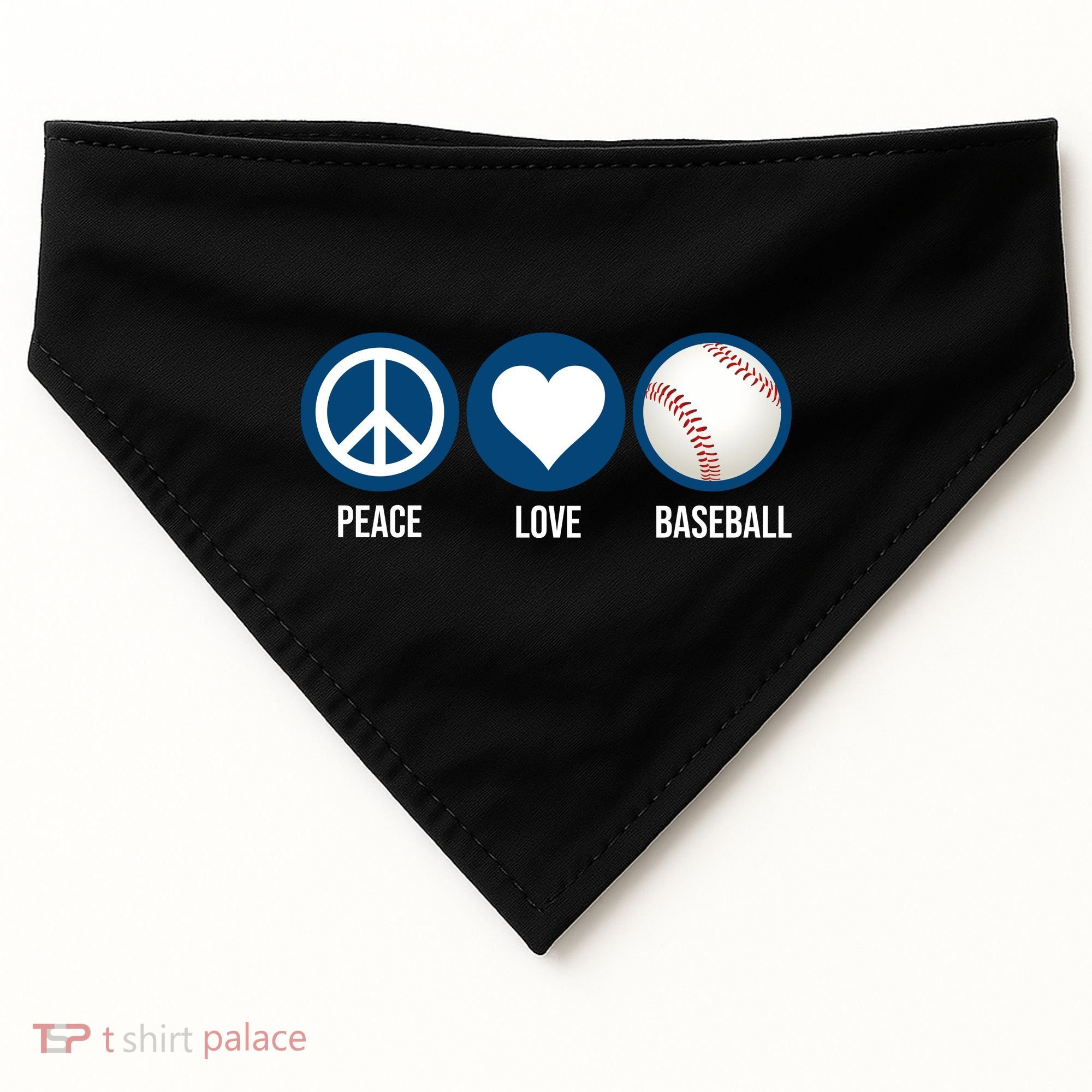 Peace Love Baseball USA-Made Doggie Bandana
