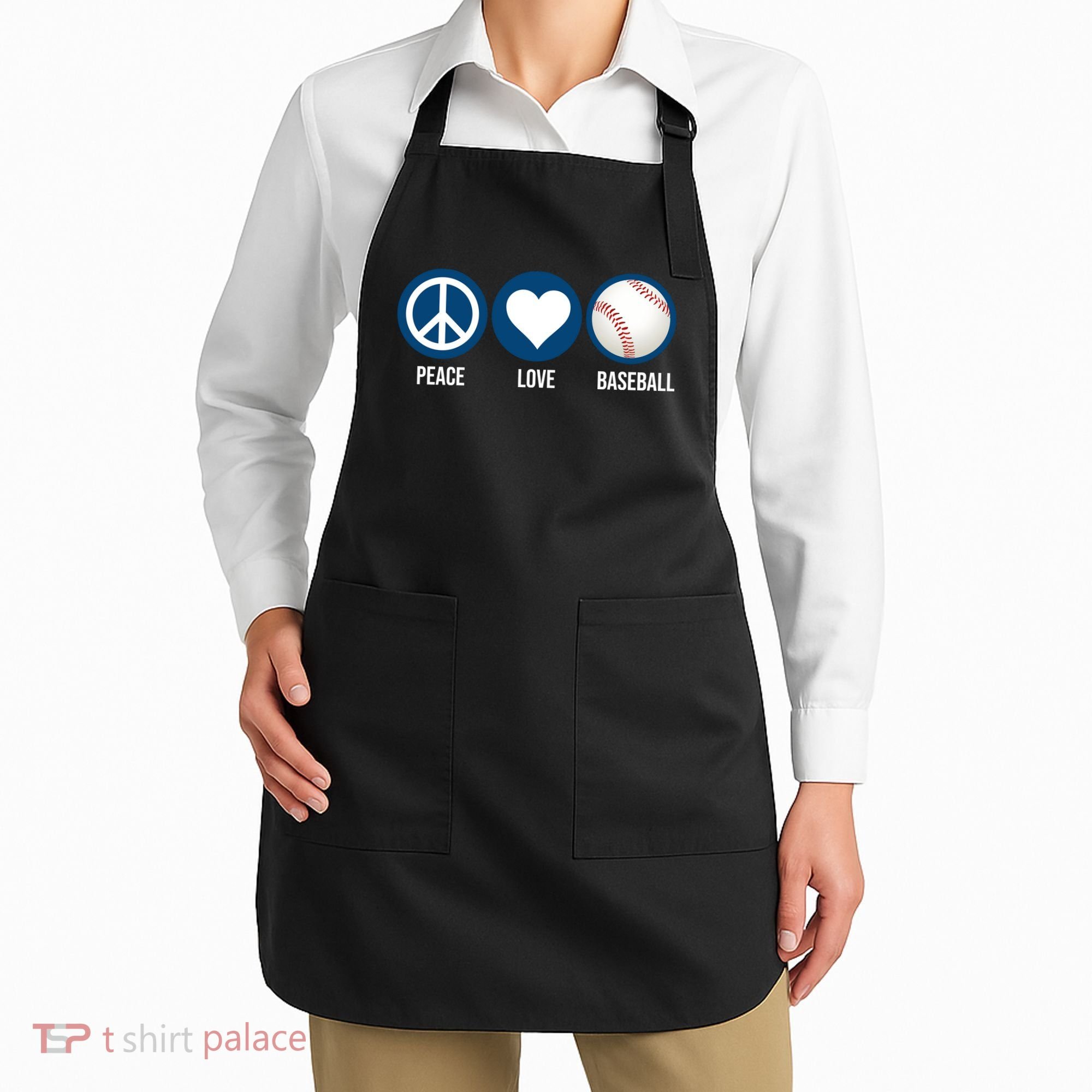 Peace Love Baseball Apron