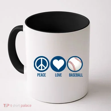 Peace Love Baseball Coffee Mug