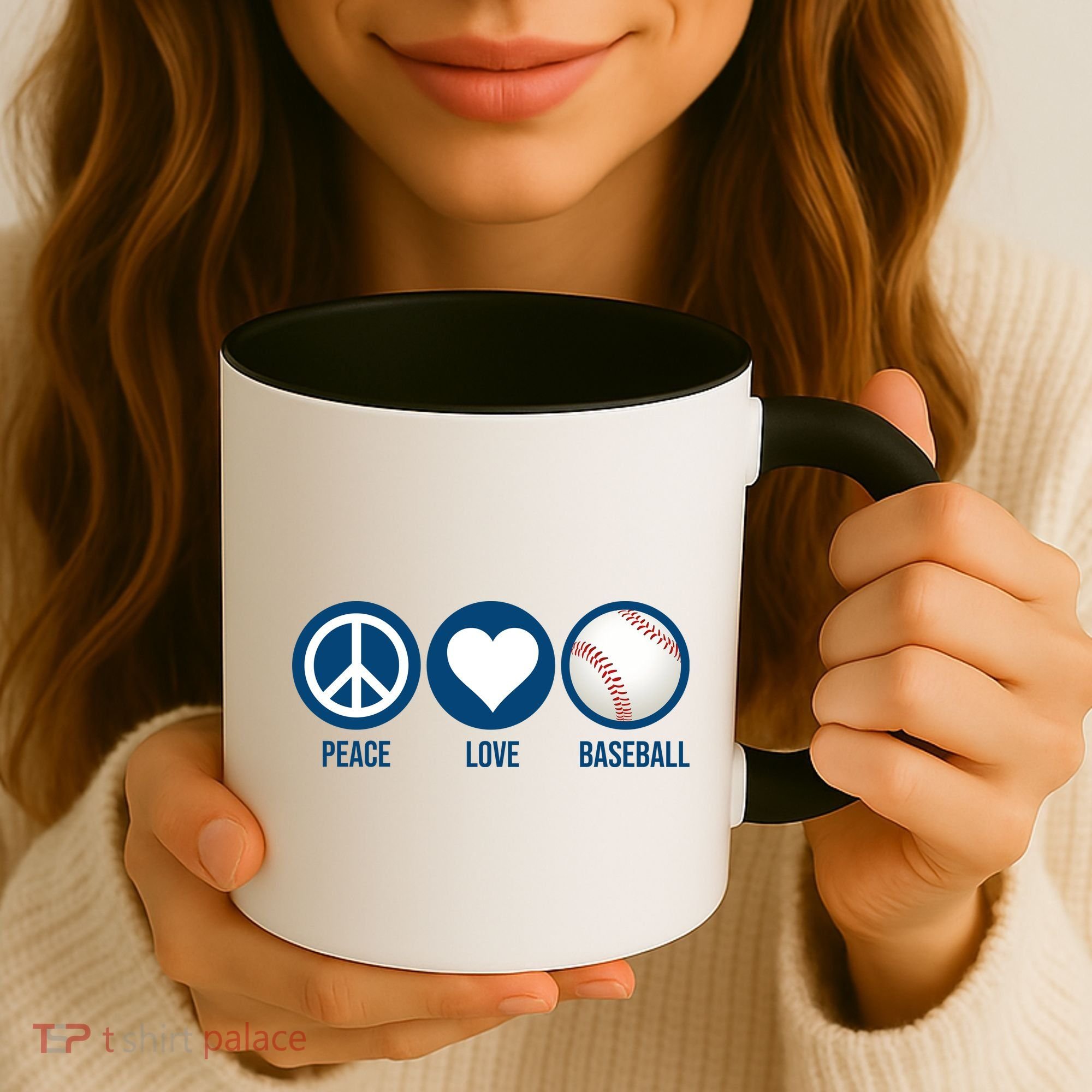 Peace Love Baseball Coffee Mug