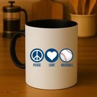 Peace Love Baseball Coffee Mug thumb 4