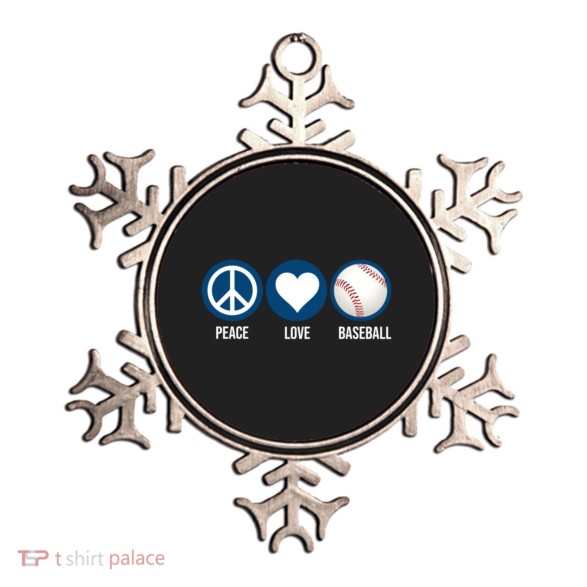 Peace Love Baseball Ornament