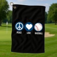 Peace Love Baseball Golf Towel thumb 1