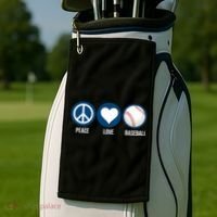 Peace Love Baseball Golf Towel thumb 2