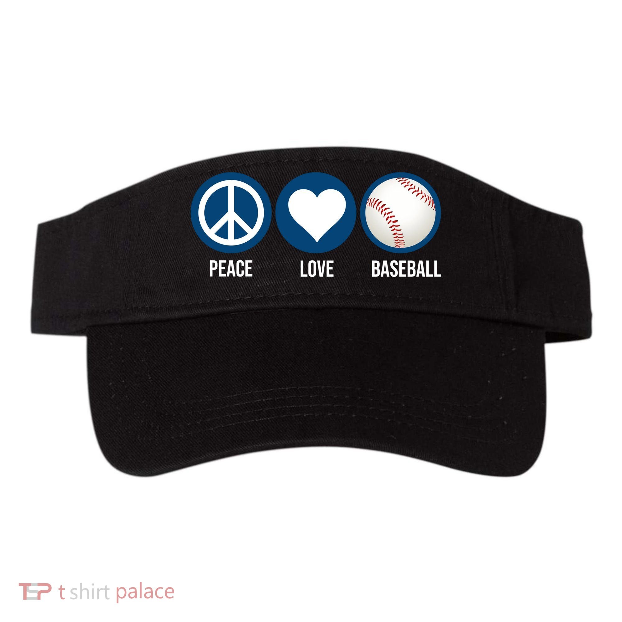 Peace Love Baseball Visor
