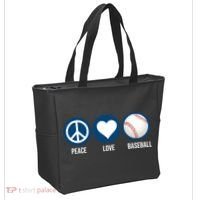 Peace Love Baseball Tote Bag thumb 2