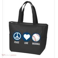 Peace Love Baseball Tote Bag thumb 3