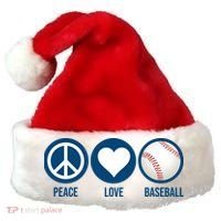 Peace Love Baseball Santa Hat thumb 0