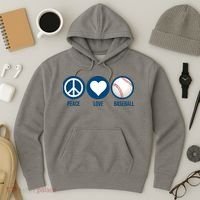 Peace Love Baseball Hoodie thumb 3