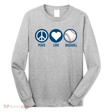Peace Love Baseball Long Sleeve Shirt