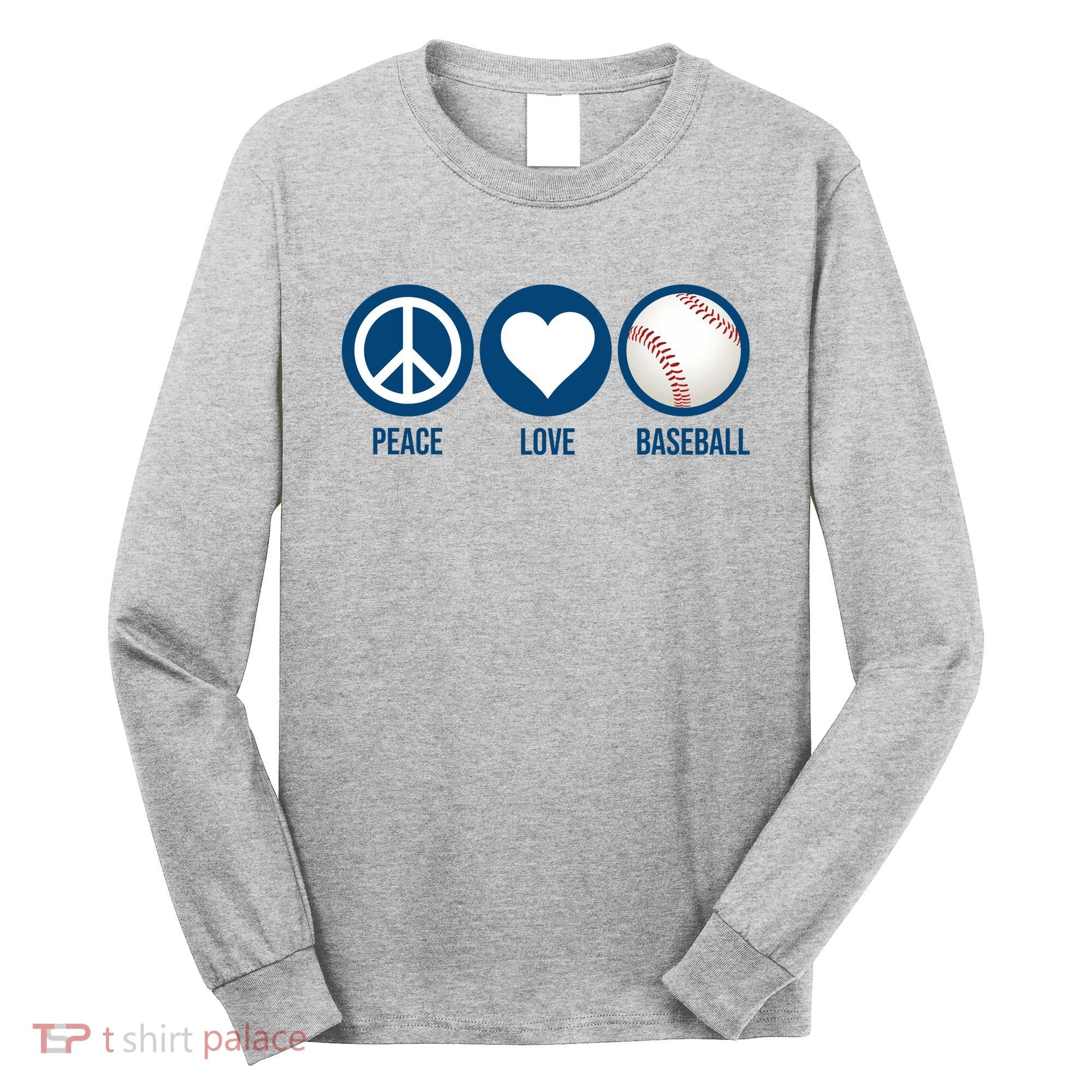 Peace Love Baseball Long Sleeve Shirt