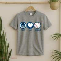 Peace Love Baseball T-Shirt thumb 2