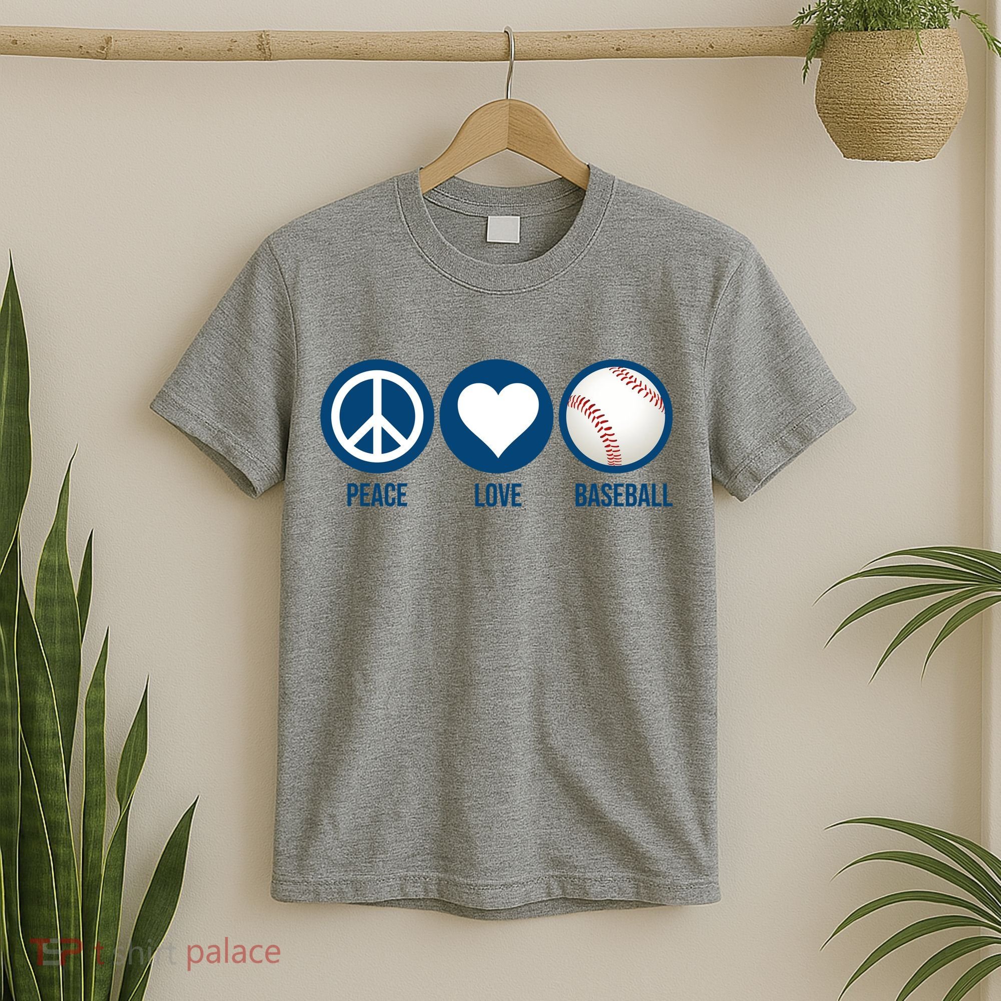 Peace Love Baseball T-Shirt