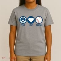 Peace Love Baseball T-Shirt thumb 4