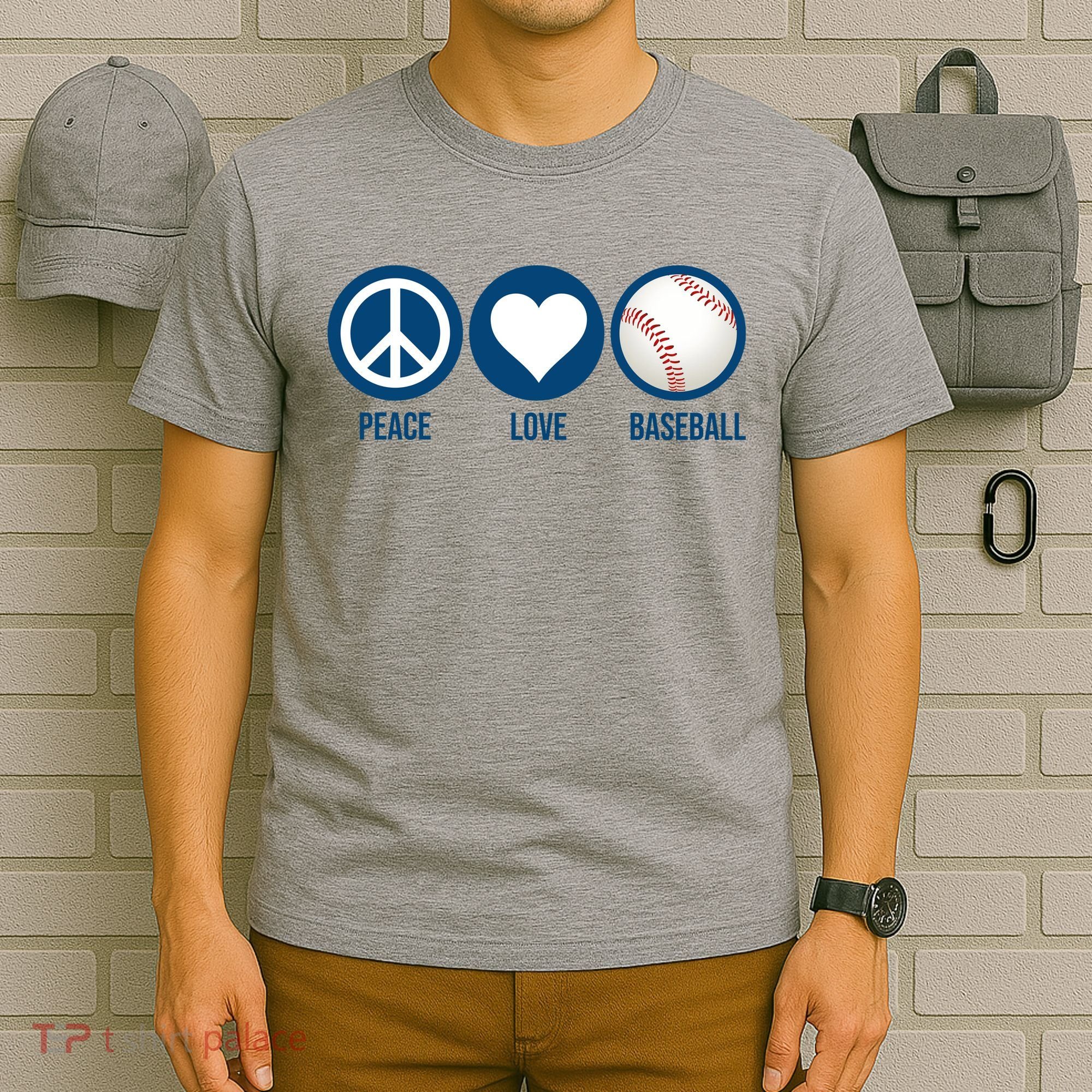 Peace Love Baseball T-Shirt