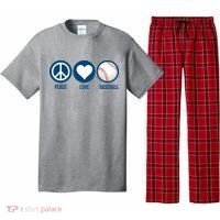 Peace Love Baseball Pajama Set thumb 0