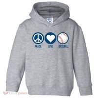 Peace Love Baseball Toddler Hoodie thumb 0
