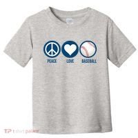 Peace Love Baseball Toddler T-Shirt thumb 0