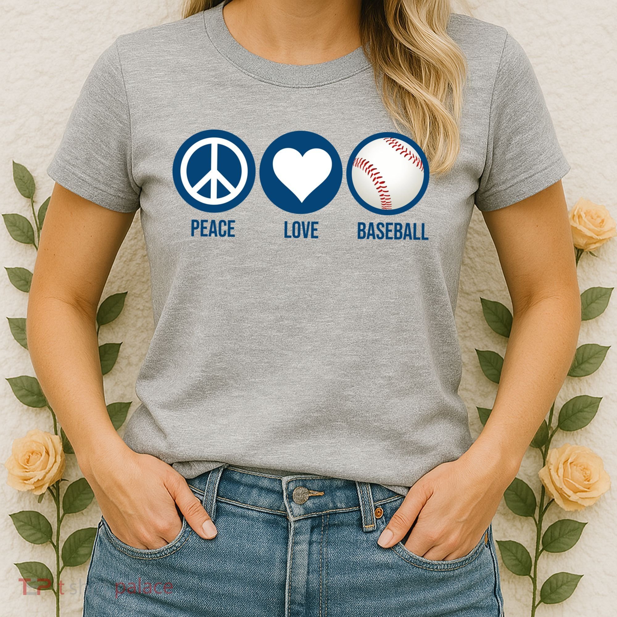 Peace Love Baseball Women's T-Shirt