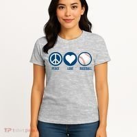 Peace Love Baseball Women's T-Shirt thumb 4