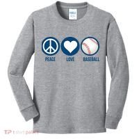 Peace Love Baseball Kids Long Sleeve Shirt thumb 0